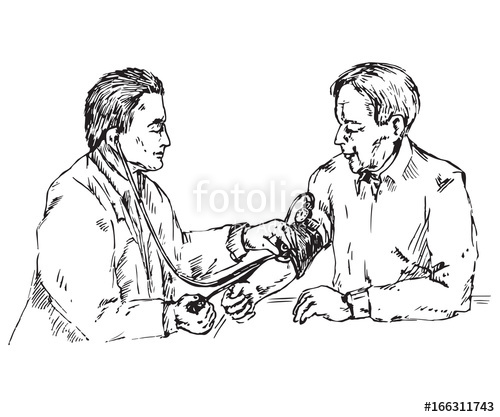 500x417 The Doctor Checks The Blood Pressure Of An Elderly Patient, Hand