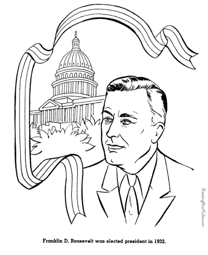 670x820 Franklin D. Roosevelt Coloring Pages