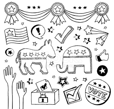 459x439 Election Doodles Stock Vector
