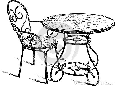 400x301 Table And Chairs Drawing