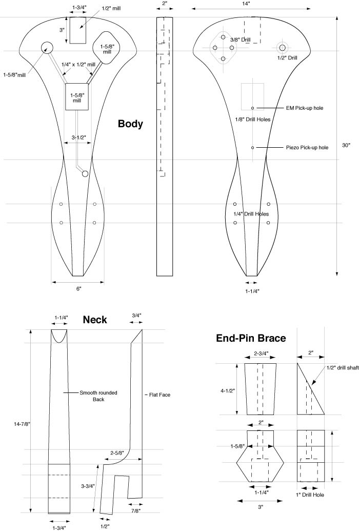 700x1035 Electric Cello Drawings