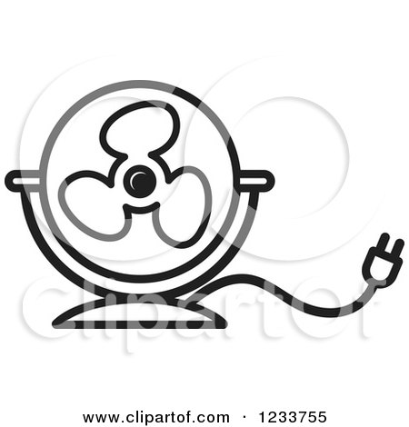 450x470 Clipart Of A Black And White Electric Fan