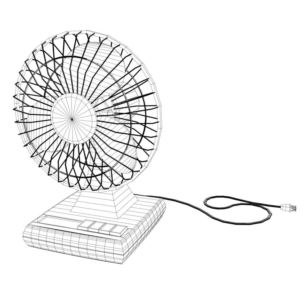 1024x1024 Electric Fan 3d Asset Cgtrader