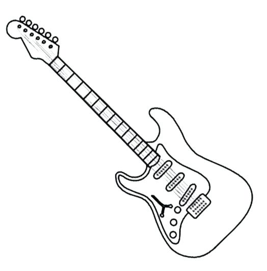 524x532 Good Tuba Coloring Page Print Printable Electric Guitar Pages