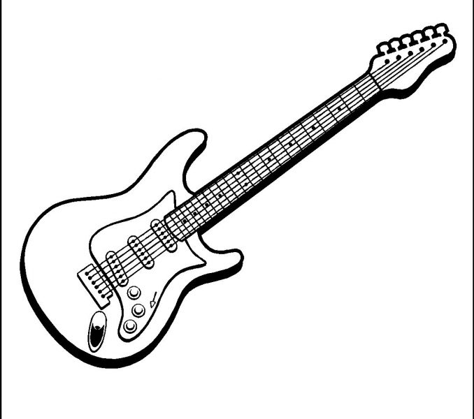 678x600 Guitar Colouring Pages Kids Coloring