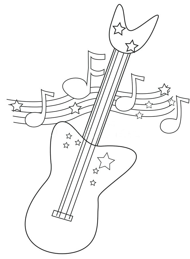 663x900 Download Electric Guitar Coloring Page Stock Illustration Image