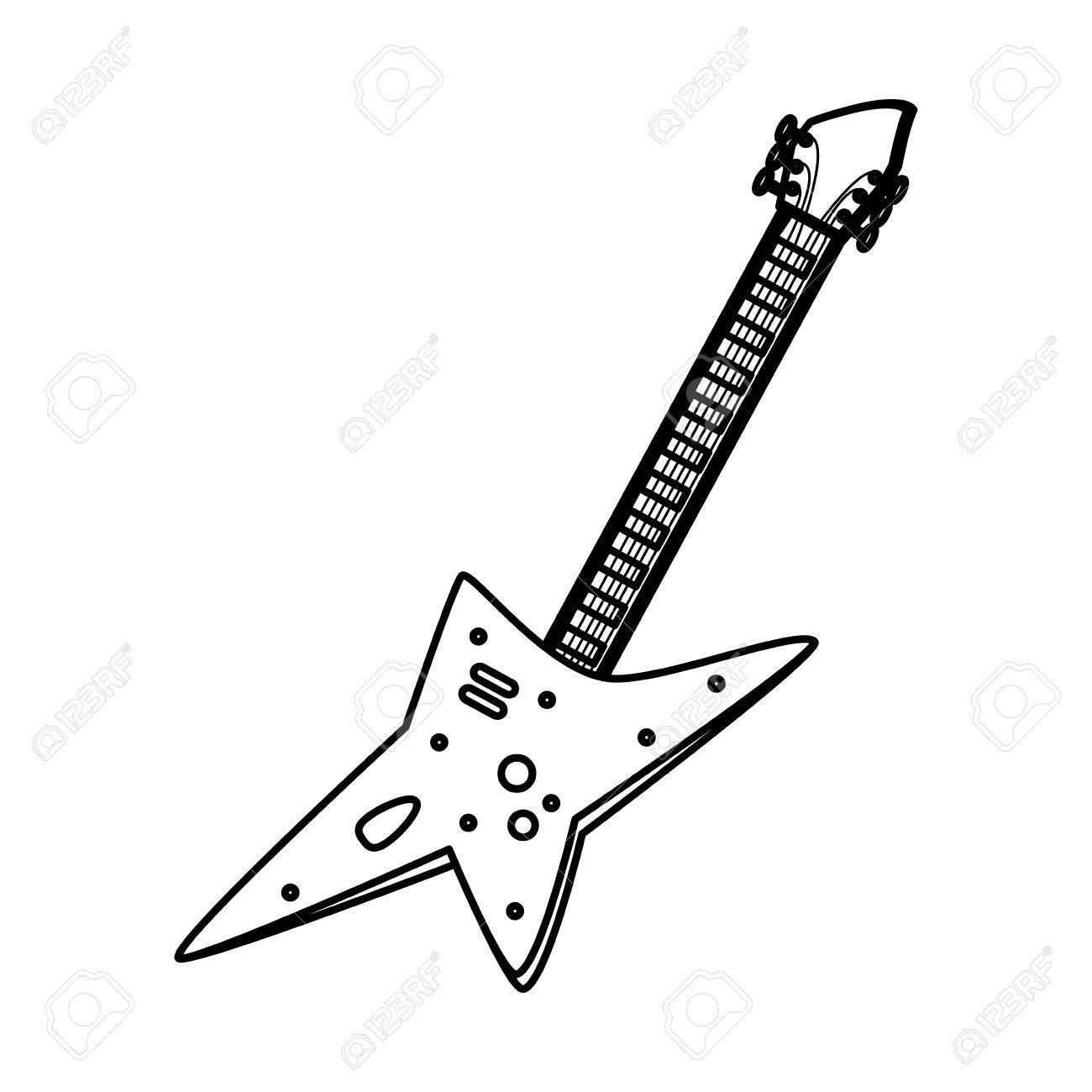 1300x1300 Electric Guitar Music Instrument Icon Vector Illustration Graphic