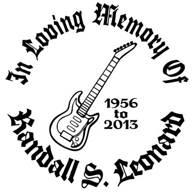 400x400 Rock N Roll Electric Guitar Custom Memorial Die Cut Vinyl Car