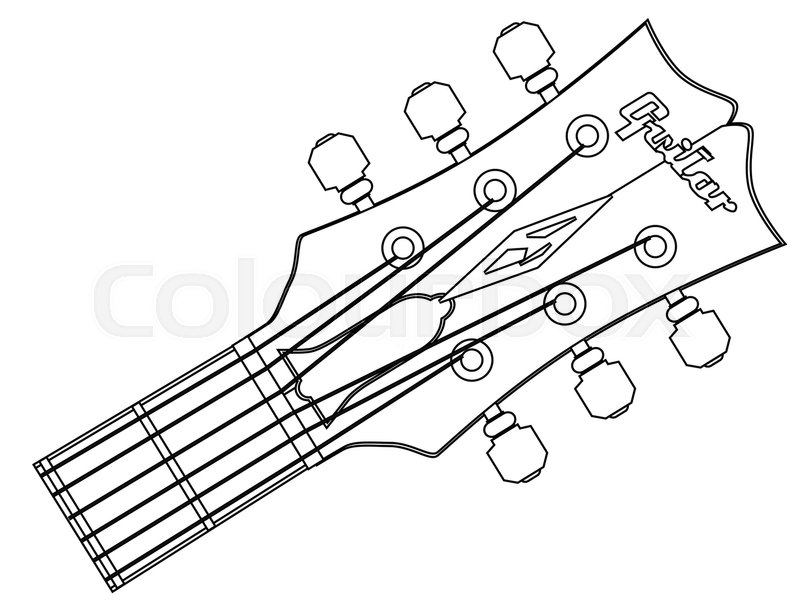 Electric Guitar Outline Drawing
