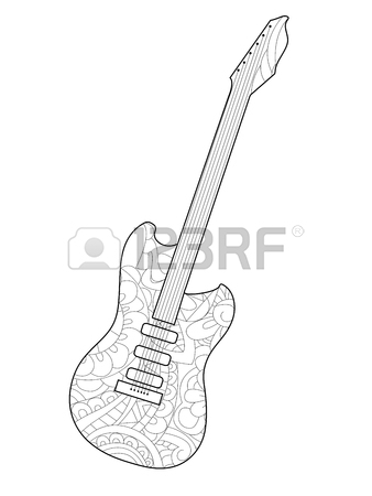 338x450 Guitar Outline Stock Photos. Royalty Free Business Images