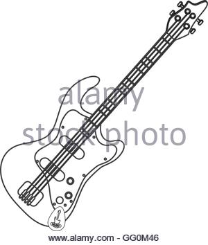 300x354 Modern Electric Guitar Outline Stock Vector Art Amp Illustration