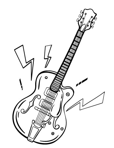 392x507 Printable Guitar Coloring Page. Free Pdf Download