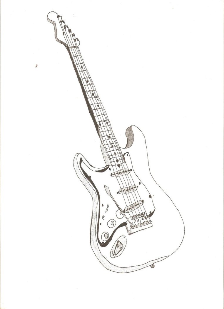 762x1048 Big Guitar Outline Drawing