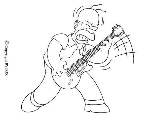 620x465 Homer Playing The Guitar Coloring Pages
