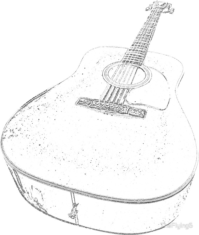 677x800 Acoustic Guitar Stickers By Theflying6 Redbubble