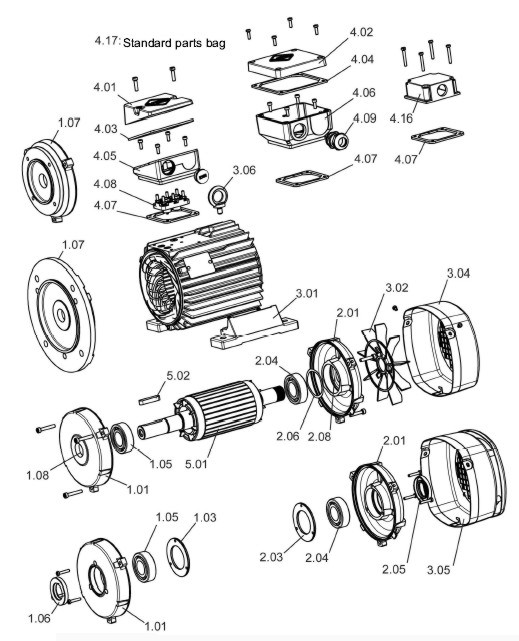 519x641 Squirrel Cage Motor K2.r 56 132t Vem Spare Parts Electric
