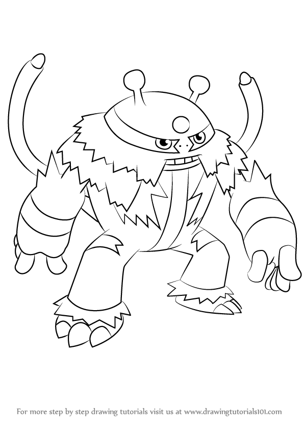 596x843 Learn How To Draw Electivire From Pokemon (Pokemon) Step By Step