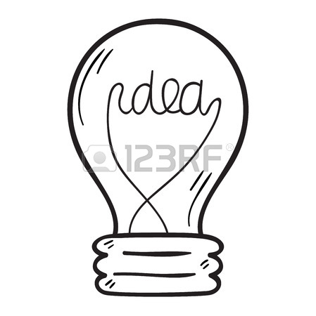449x450 Drawing Idea Light Bulb Concept Creative Design. Vector Idea