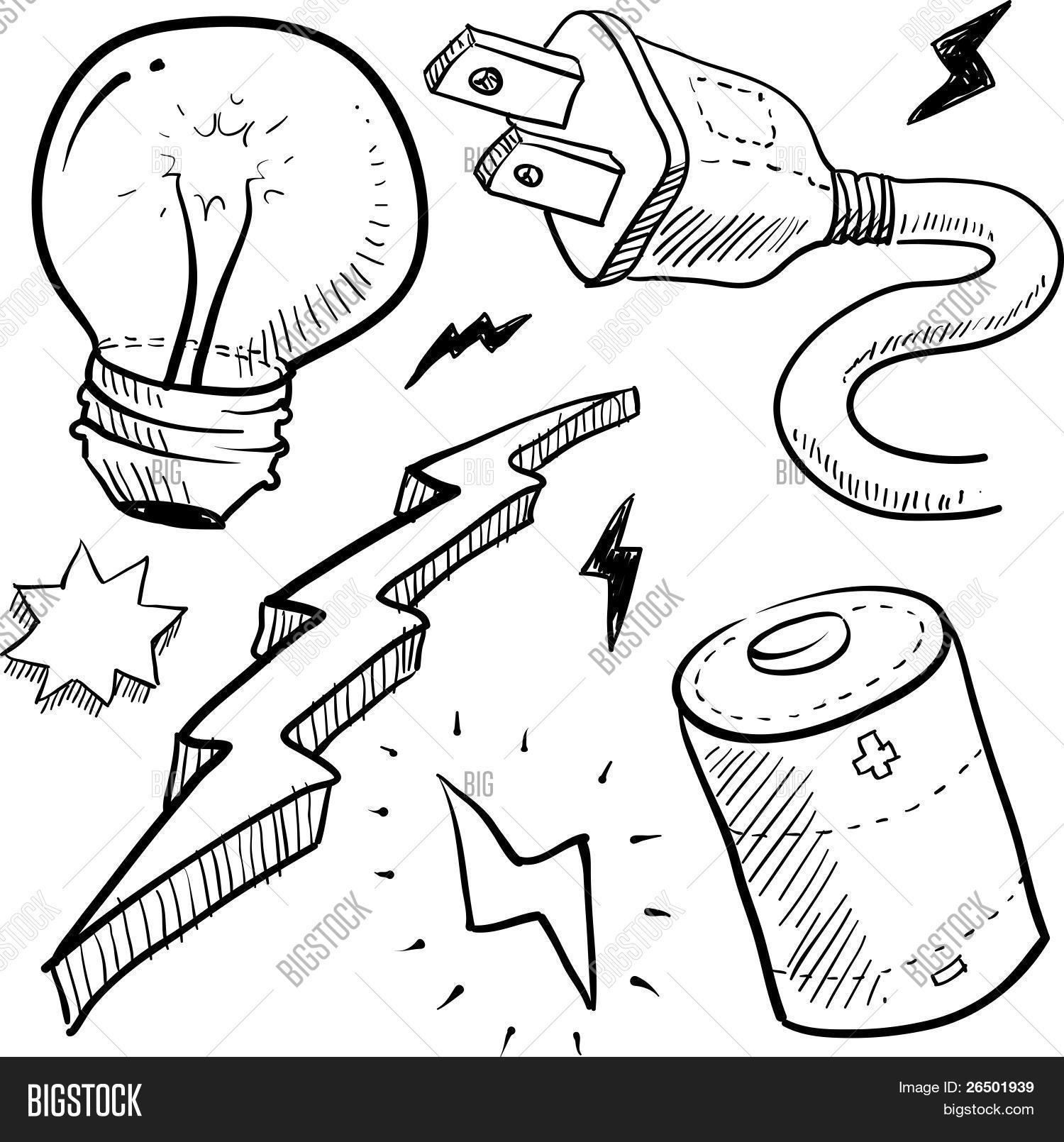 1500x1610 Electricity Objects Sketch Vector Amp Photo Bigstock