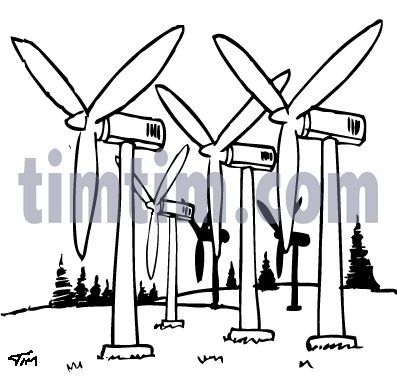 397x378 Free Drawing Of A Wind Farm Bw From The Category Climate Amp Nature