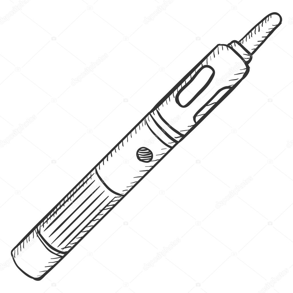 1024x1024 Electronic Cigarette Sketch Stock Vector Nikiteev
