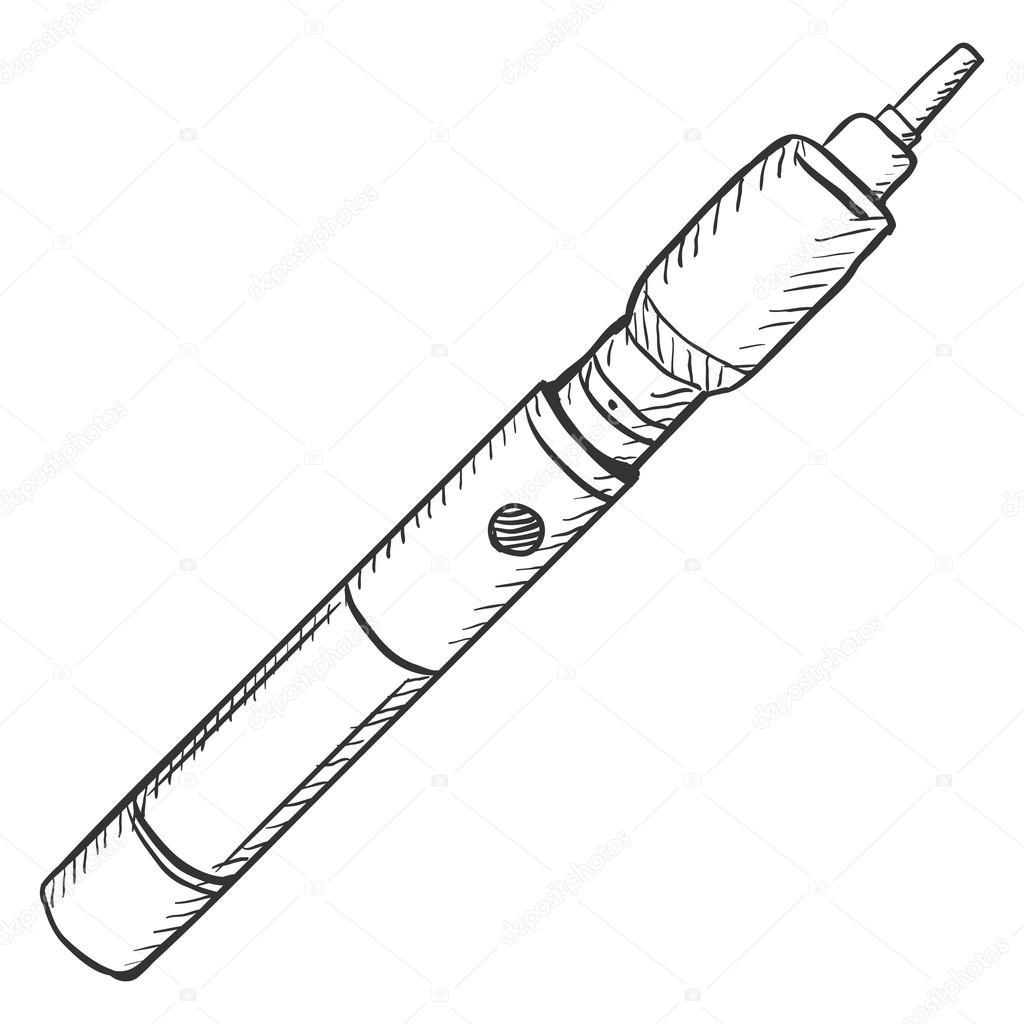 1024x1024 Electronic Cigarette Sketch Stock Vector Nikiteev