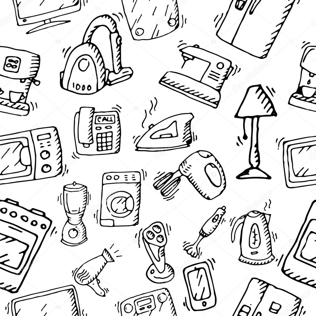1024x1024 Household Appliances And Electronic Devices Icons Stock Vector