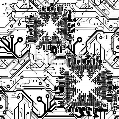 400x400 One Color Printed Circuit Board Pattern Vector Drawings
