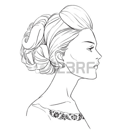 450x450 Closeup Profile Portrait Of Beautiful Young Woman With Elegant