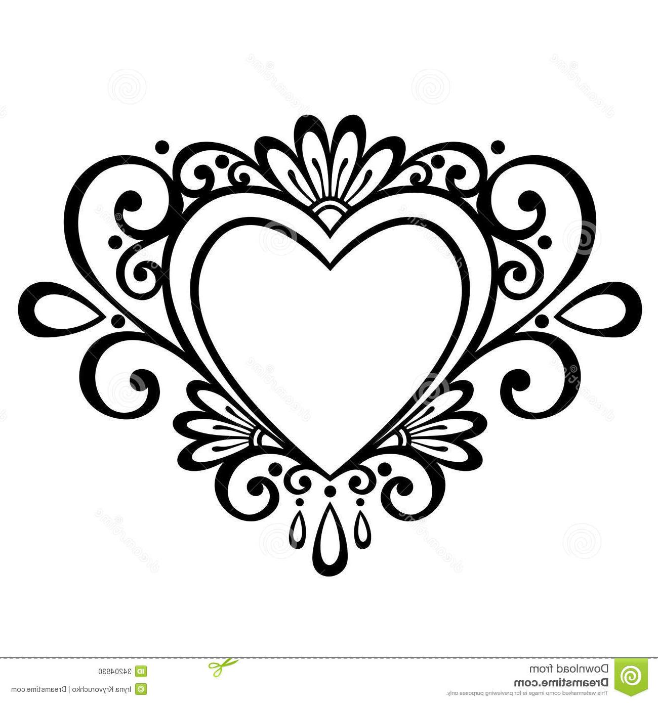 1300x1390 Hd Deco Heart Vector Abstract Design Element Drawing