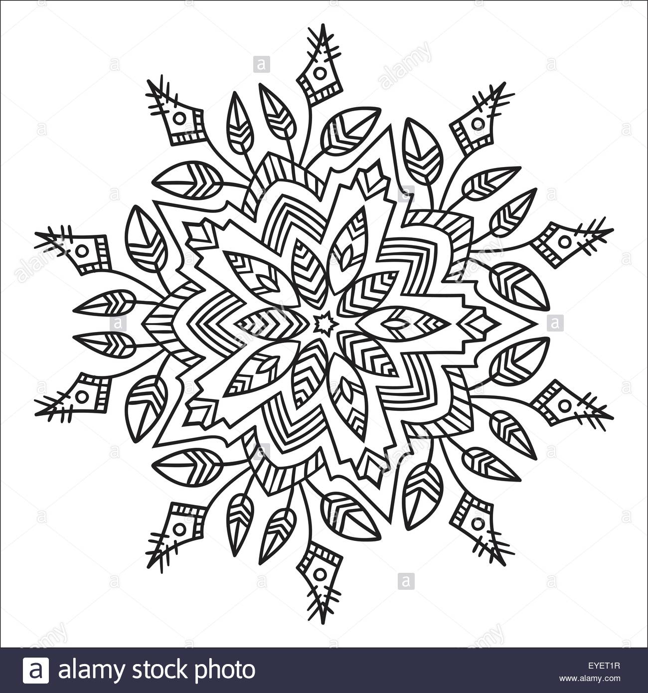 1300x1390 Hand Drawing Zentangle Element. Black And White. Flower Mandala