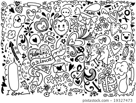 450x342 Valentine Doodle Set ,hand Draw Love Element