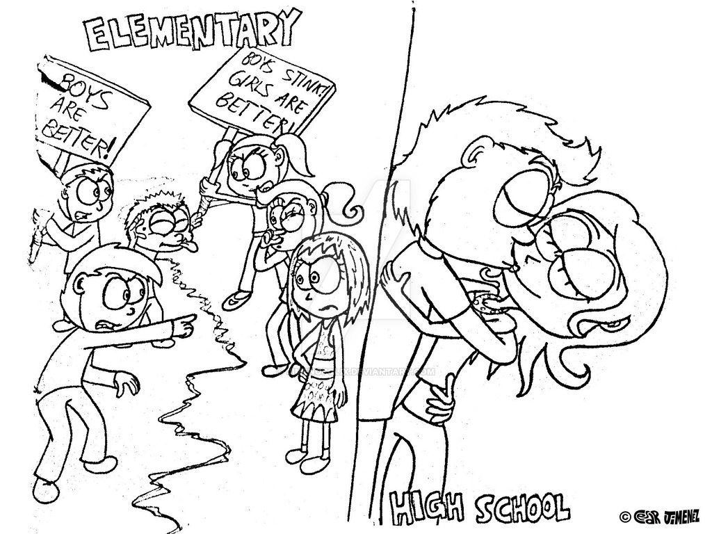1024x768 Elementary Vs High School By Jimenopolix