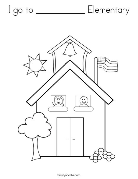 468x605 I Go To Elementary Coloring Page