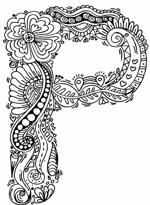 529x720 Alphabet P Doodle Art