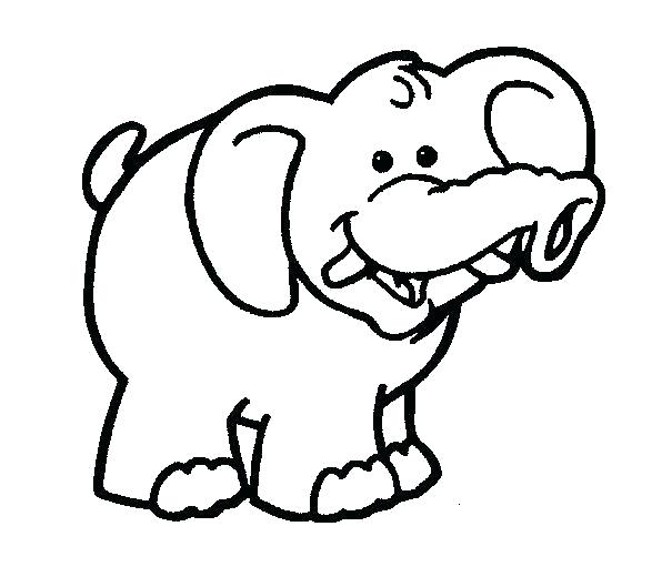 605x529 Elephant Coloring Pages Printable Baby For Adults
