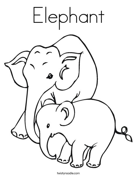 468x605 Mother And Baby Elephant Coloring Pages Baby Elephant Coloring