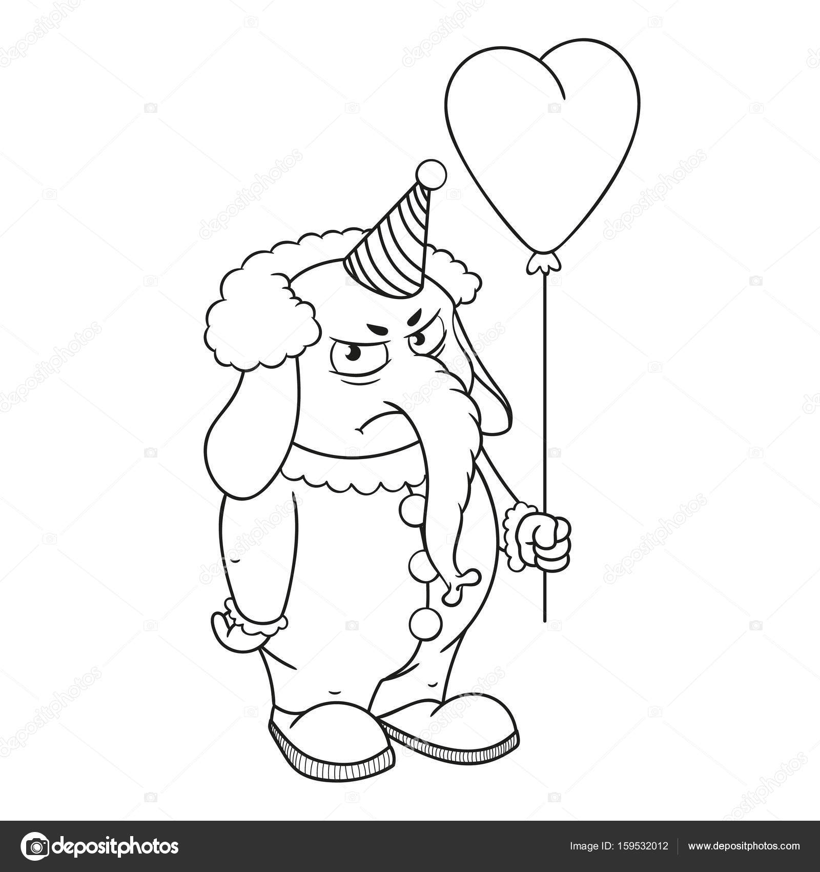 1600x1700 Elephant. Character. Evil Clown With A Balloon. Big Collection