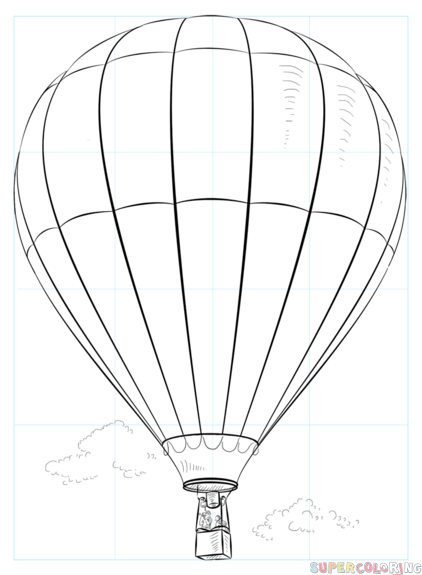 422x575 How To Draw A Hot Air Balloon Step By Step Drawing Tutorials