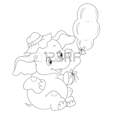 450x450 Set Of Balloons. Page Coloring Book. Vector Royalty Free Cliparts
