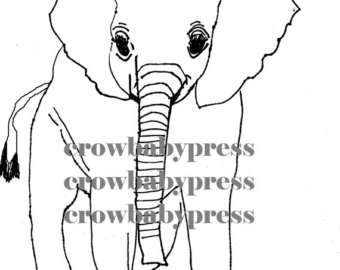 340x270 Elephant Drawing Etsy