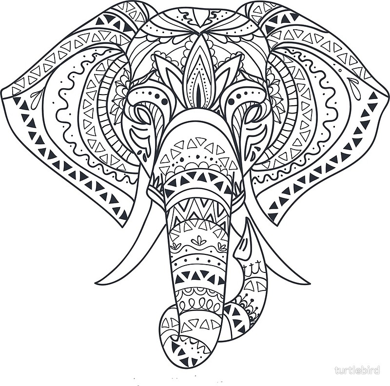 800x792 Tribal Tattooed Elephant Outline