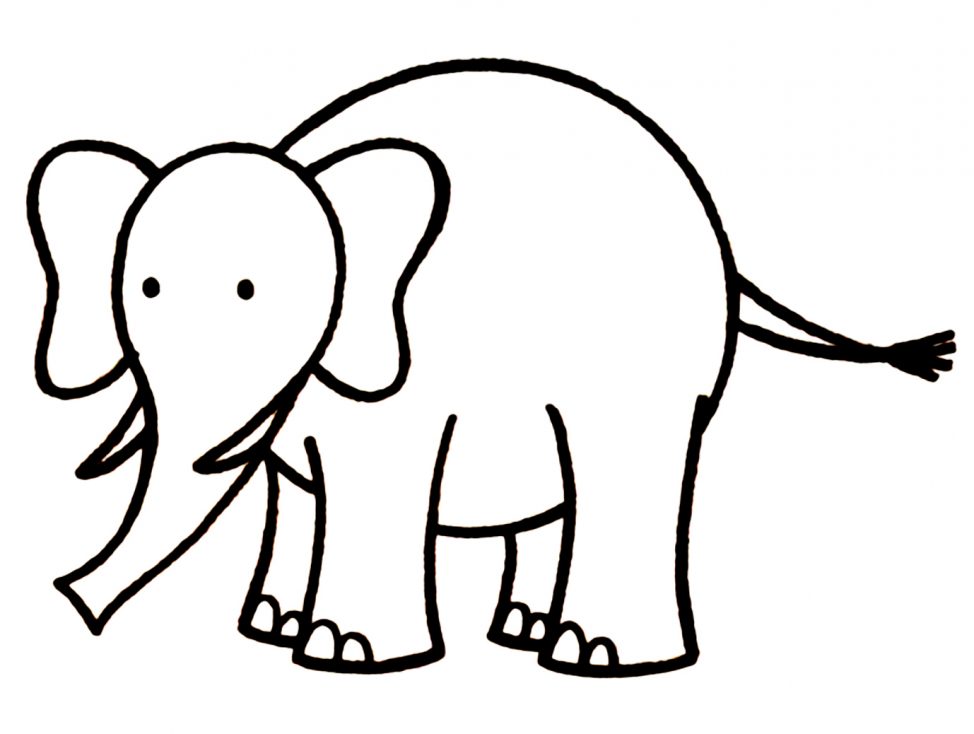 974x734 Coloring Pages Elephant Drawing Image Draw Coloring Pages
