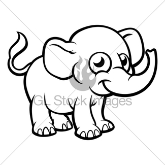 325x325 Cartoon Elephant Character Gl Stock Images