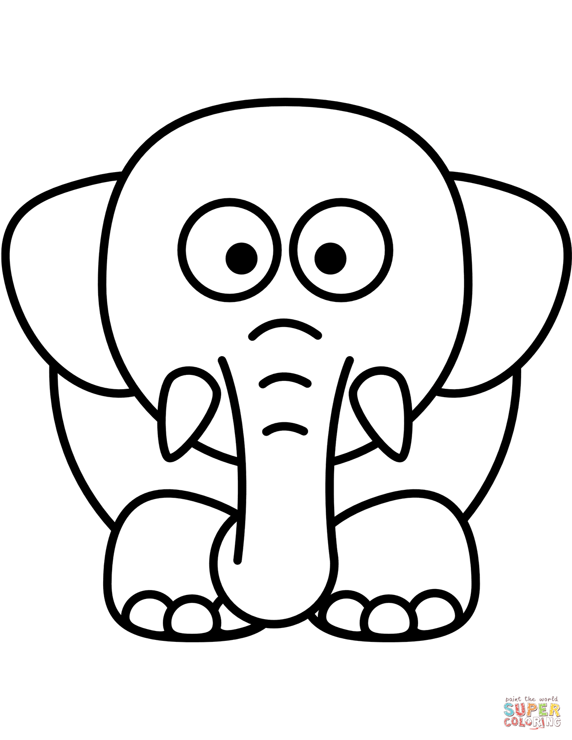 1159x1500 Cartoon Elephant Coloring Page Free Printable Coloring Pages