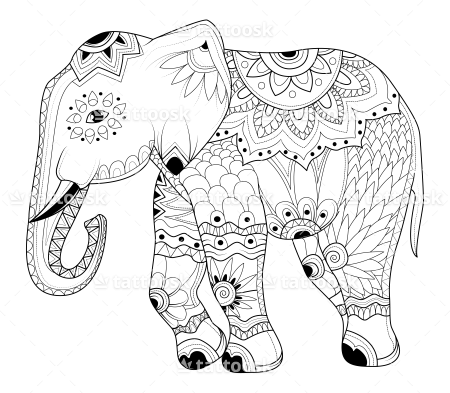 450x393 Good Luck Elephant Tattoo Design