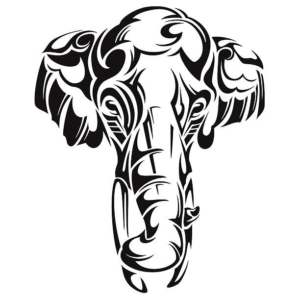 610x610 Abstract Elephant Tattoo Design