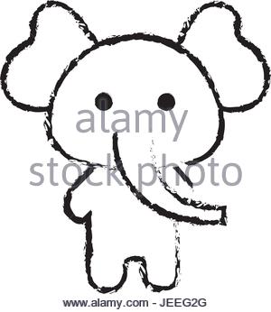 300x346 Stuffed Animal Elephant Icon Vector Illustration Design Draw Stock