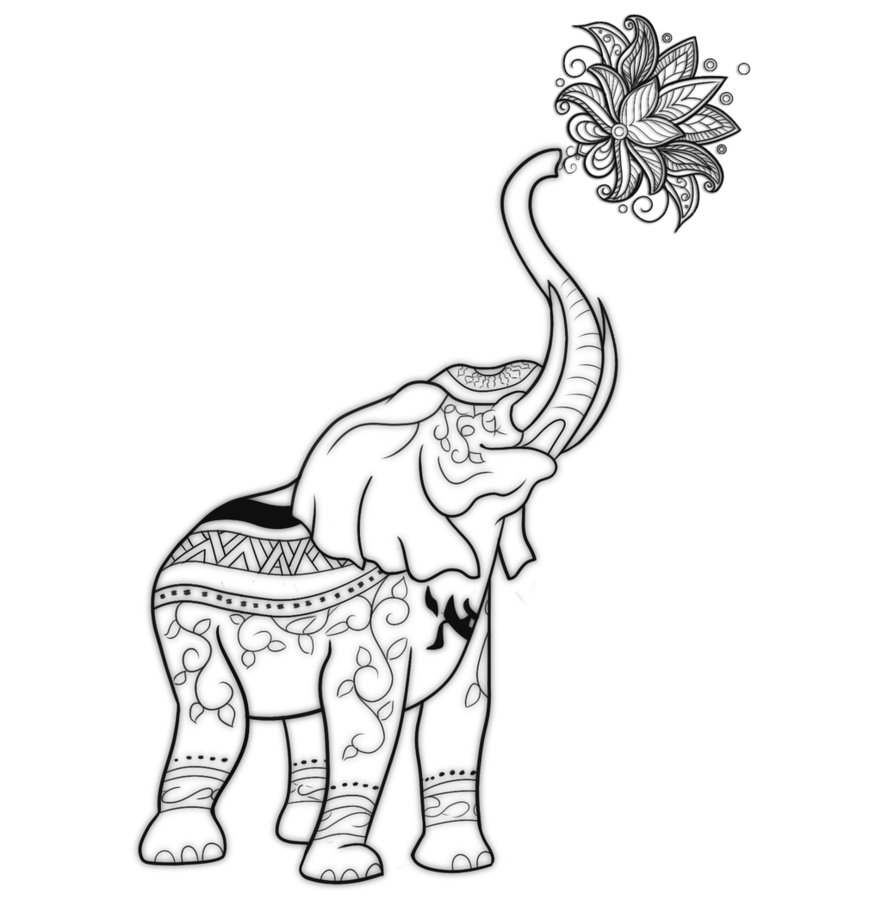 882x906 Lotus Elephant Tattoo Design By Kambachfluff