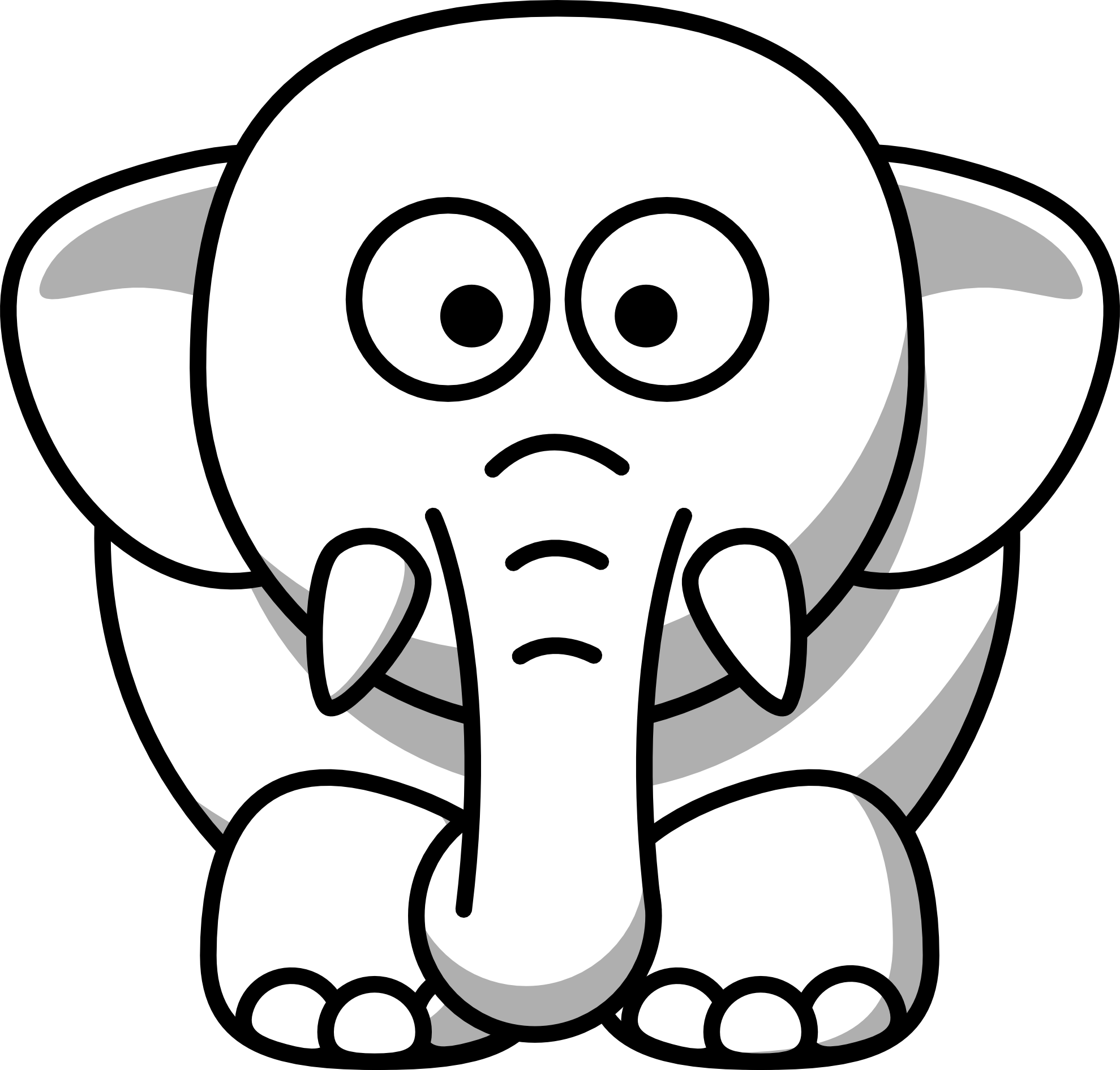 1979x1890 Elephant Black And White Cute Elephant Clipart Black And White